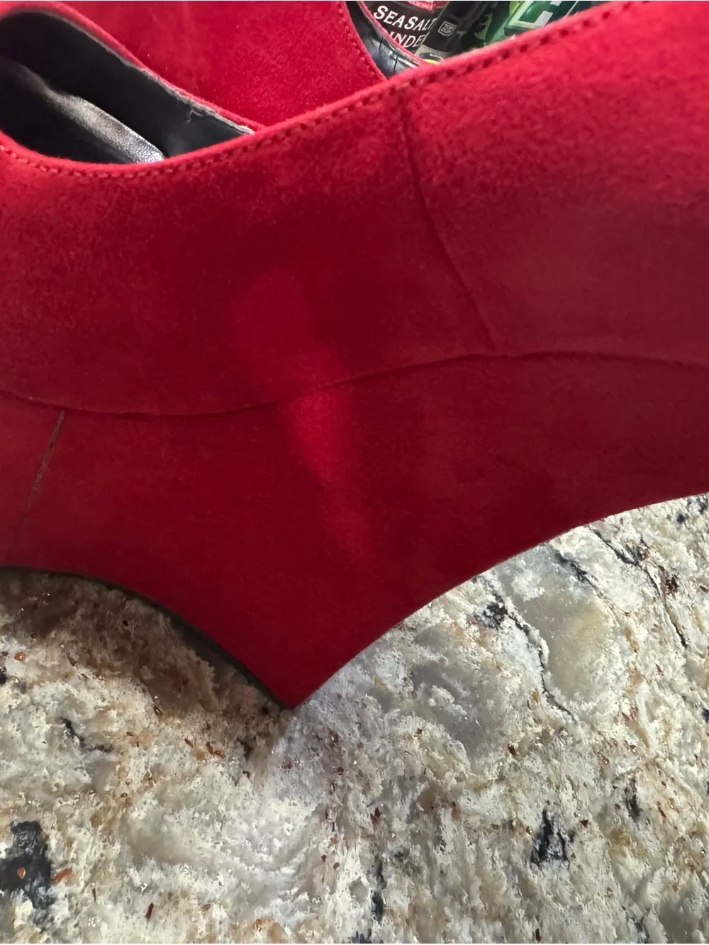 Qupid red suede platform pumps Size 8.5 (CL-3)